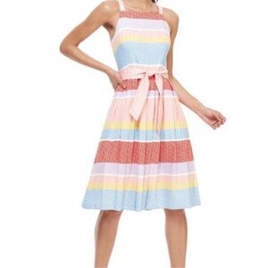 GAL MEETS GLAM Blake Stripe Midi Dress Sz 4